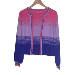 Lilly Pulitzer Tessalyn Open Cardigan sweater size XXS Pink Purple